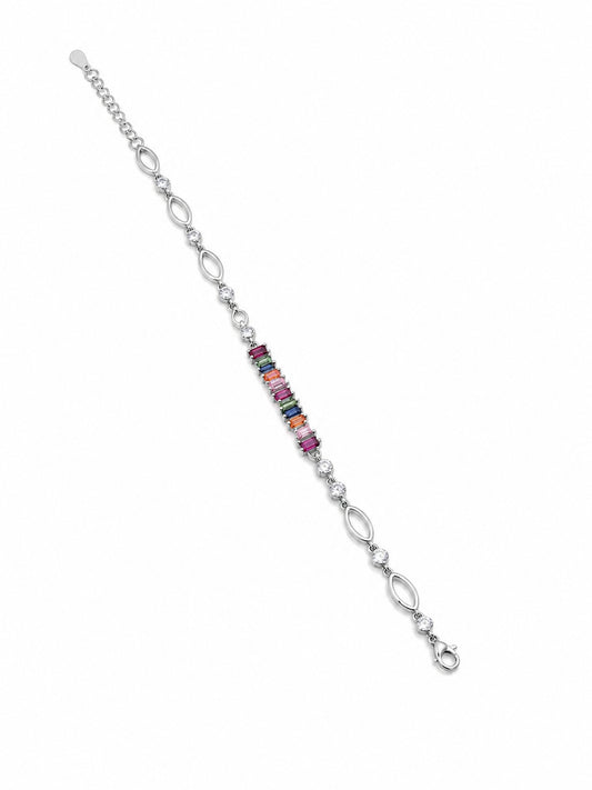 Rainbow Crystal Bar Bracelet -  | Harsh Jewellers