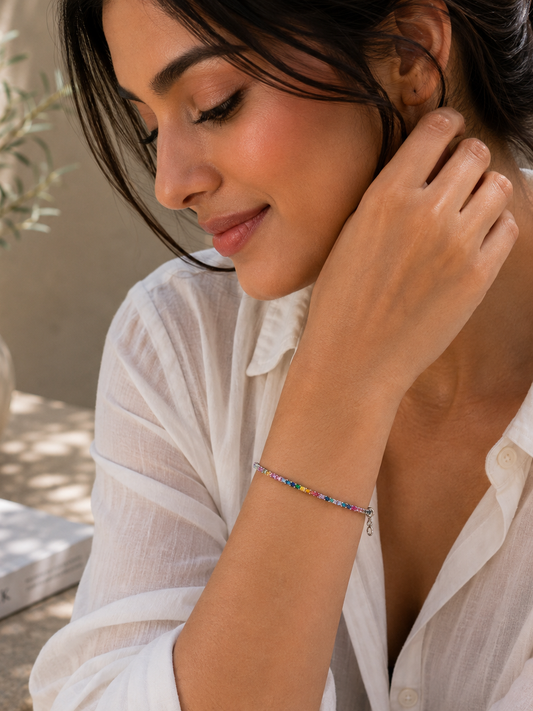 Rainbow Tennis Bracelet -  | Harsh Jewellers