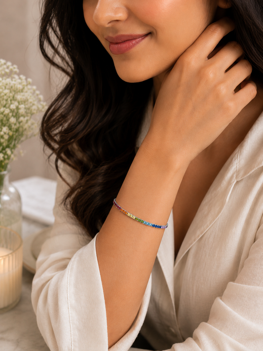 Rainbow Tennis Bracelet -  | Harsh Jewellers