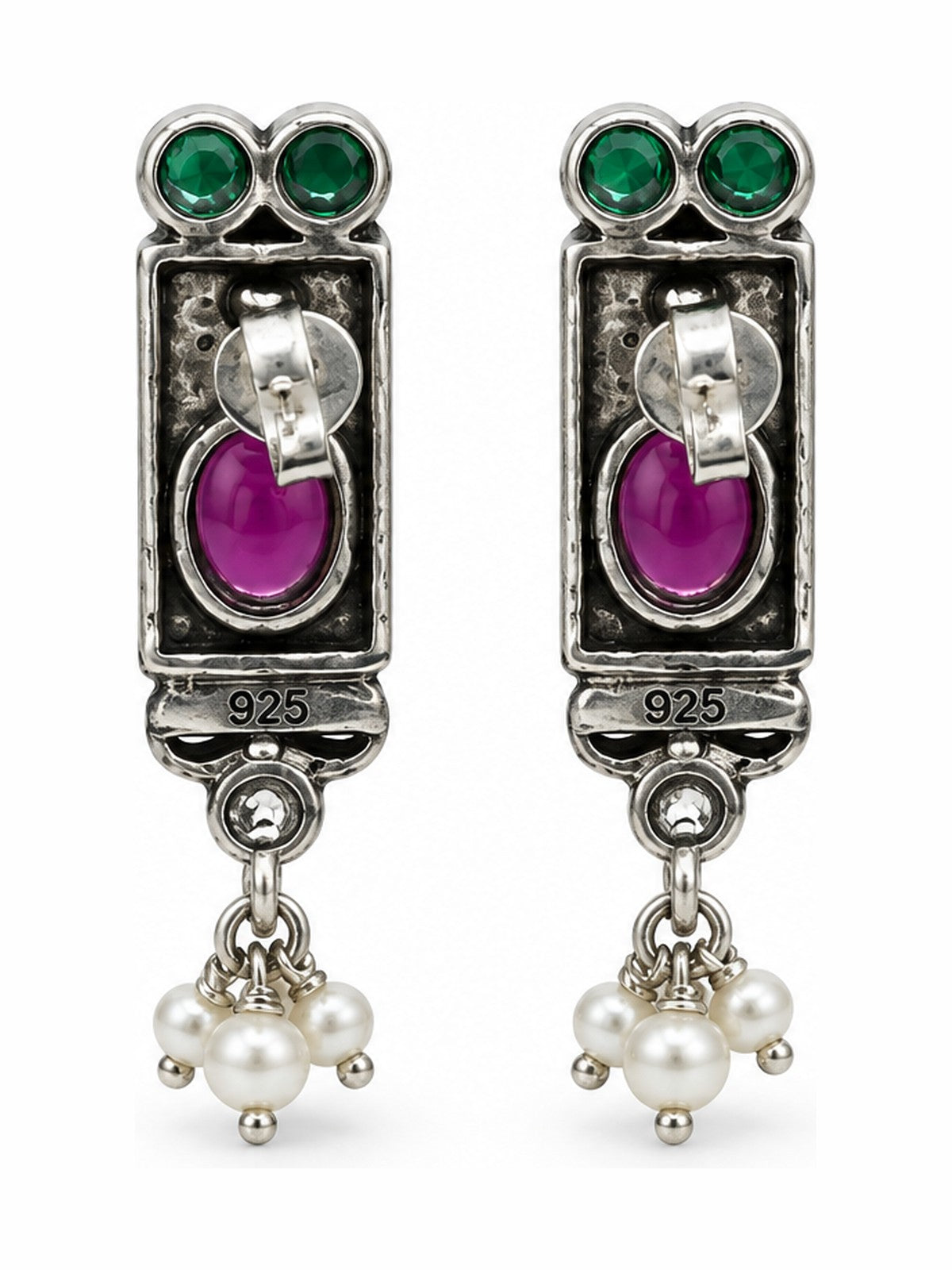 Rani Pearl Cluster Earrings - 925 Sterling Silver | Harsh Jewellers