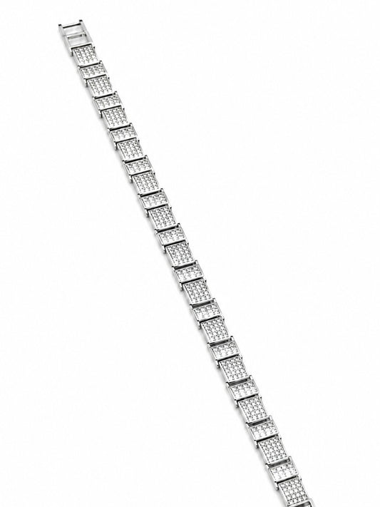 Rectangular Link Bracelet - 925 Sterling Silver | Harsh Jewellers