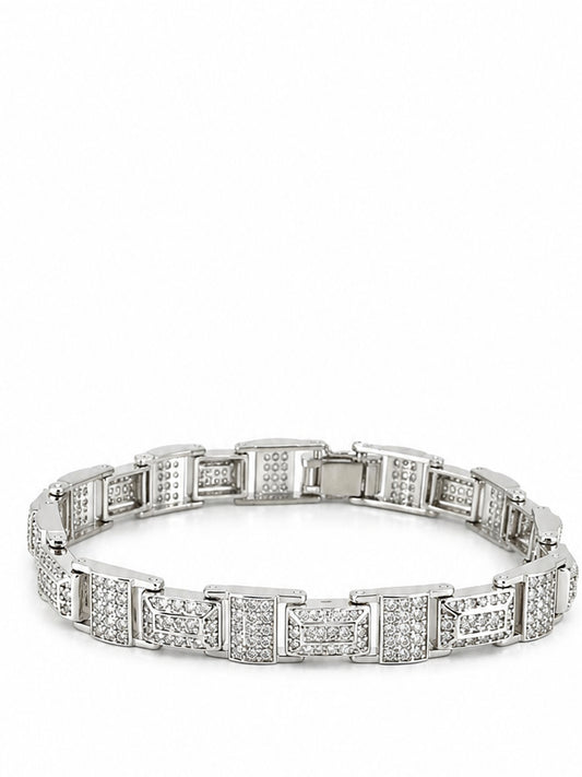 Rectangular Link Bracelet - 925 Sterling Silver | Harsh Jewellers
