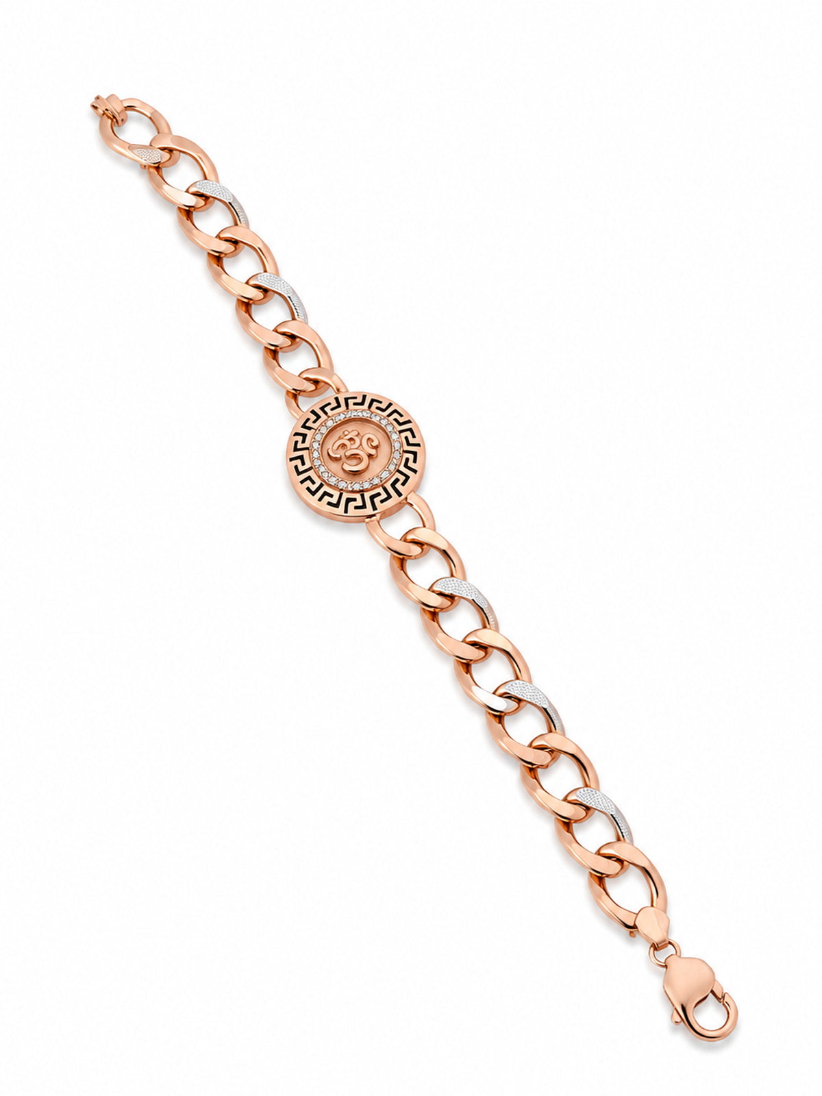 Rose Gold Om Motif Chain Bracelet -  | Harsh Jewellers