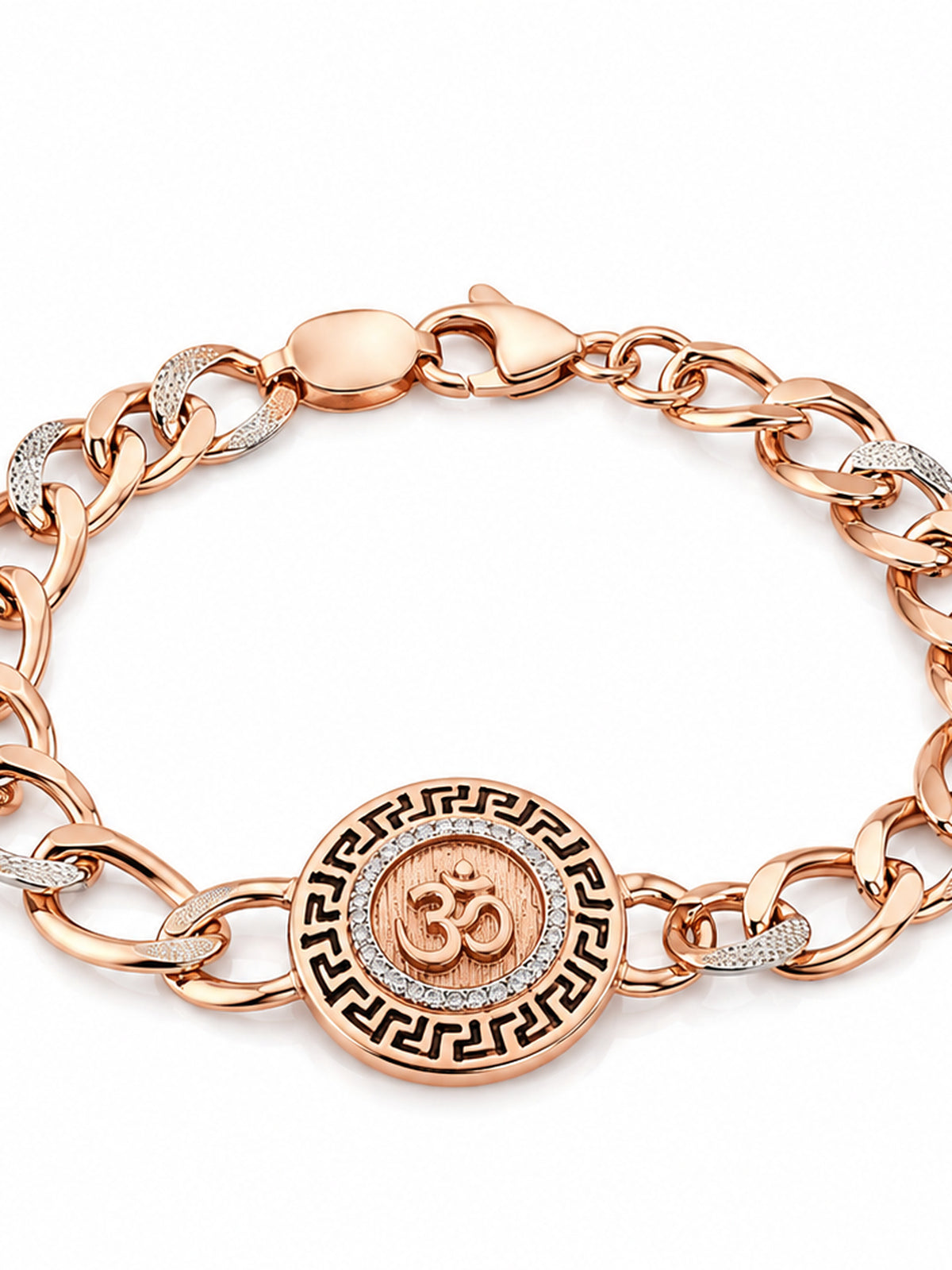Rose Gold Om Motif Chain Bracelet -  | Harsh Jewellers