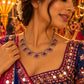 Model wearing Rosette Disc Necklace in 925 sterling silver | Harsh Jewellers
