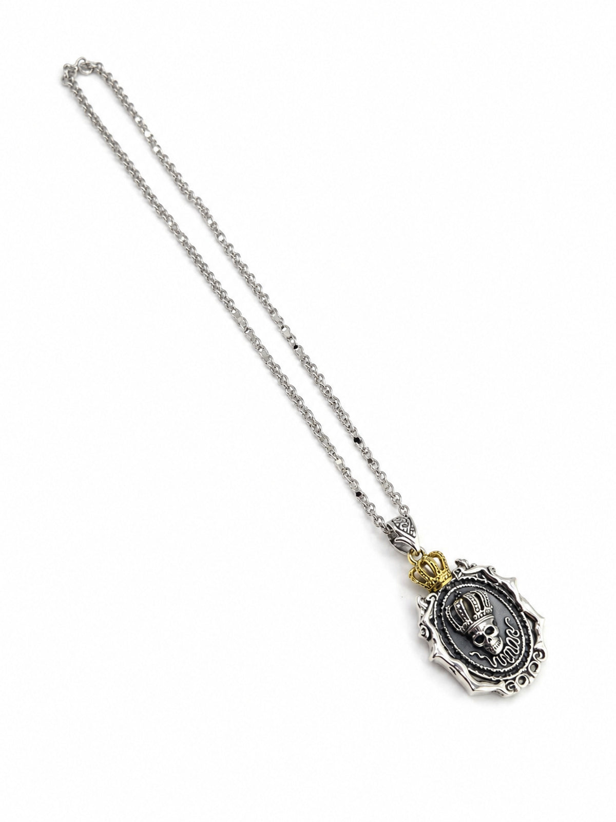 Royal Crown Skull Pendant - 925 Sterling Silver | Harsh Jewellers