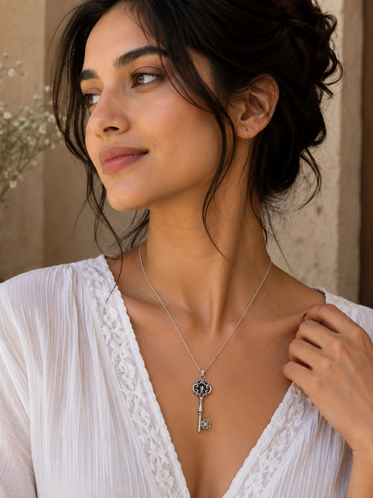 Royal Key Pendant - 925 Sterling Silver | Harsh Jewellers