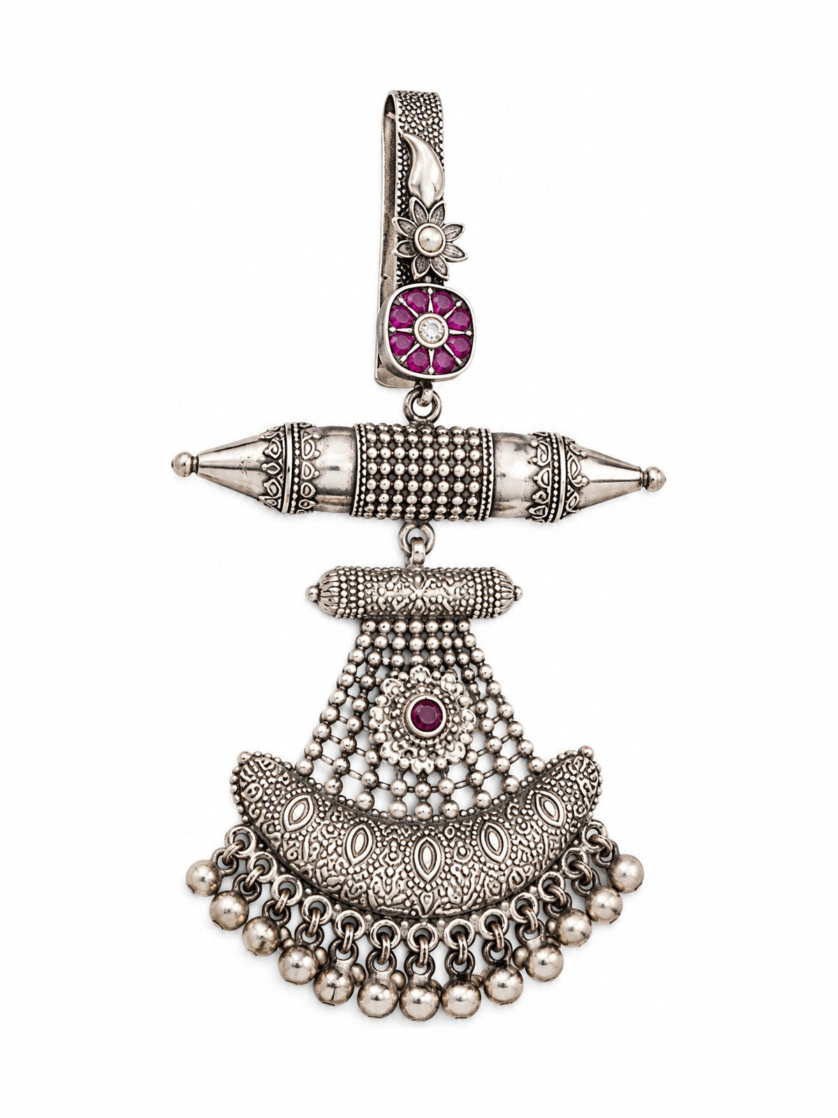 Ruby Axis Pendant - 925 Sterling Silver | Harsh Jewellers