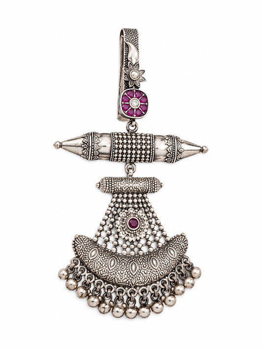 Ruby Axis Pendant - 925 Sterling Silver | Harsh Jewellers