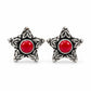 Ruby Starburst Studs - 925 Sterling Silver | Harsh Jewellers