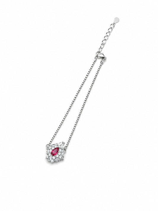 Ruby Teardrop Crystal Bracelet -  | Harsh Jewellers