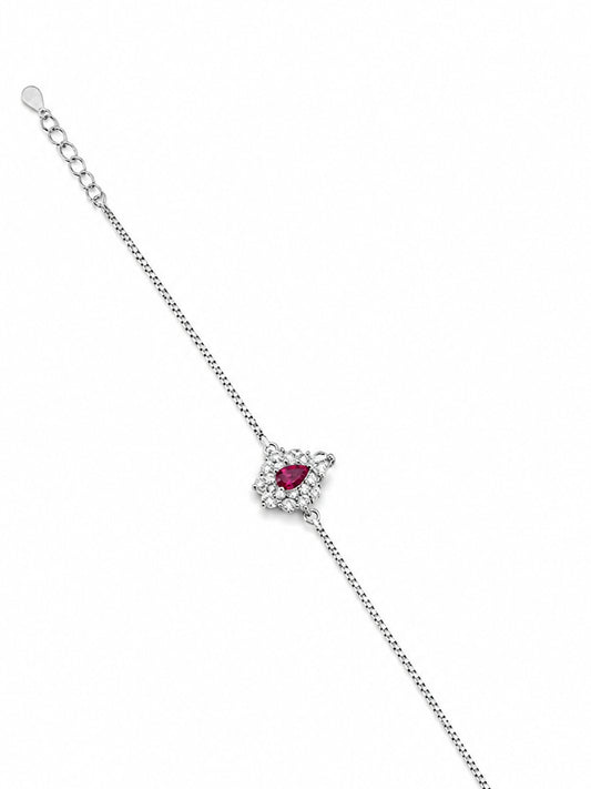 Ruby Teardrop Crystal Bracelet -  | Harsh Jewellers