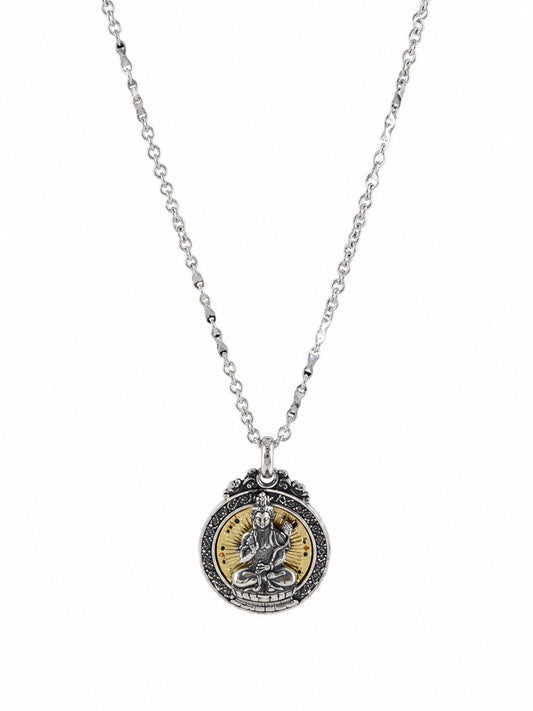 Sacred Buddha Medallion Pendant - 925 Sterling Silver | Harsh Jewellers