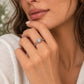 Scalloped Halo Solitaire Adjustable Ring - One Size | Harsh Jewellers