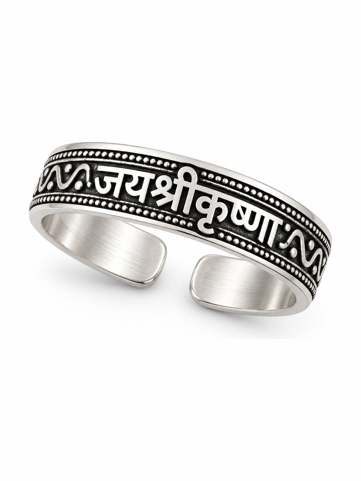 Shri Krishna Mantra Band Ring - 925 Sterling Silver | Harsh Jewellers