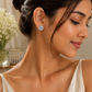 Silver Baguette Cluster Stud Earrings - sterling silver | Harsh Jewellers