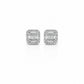 Silver Baguette Halo Stud Earrings - sterling silver | Harsh Jewellers