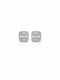 Silver Baguette Halo Stud Earrings - sterling silver | Harsh Jewellers