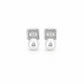 Silver Baguette Halo Stud Earrings - sterling silver | Harsh Jewellers