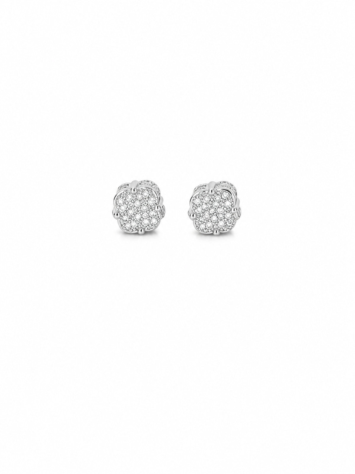 Silver Cluster CZ Stud Earrings - sterling silver | Harsh Jewellers