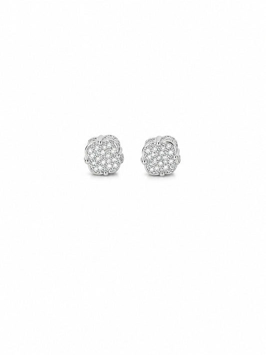 Silver Cluster CZ Stud Earrings - sterling silver | Harsh Jewellers