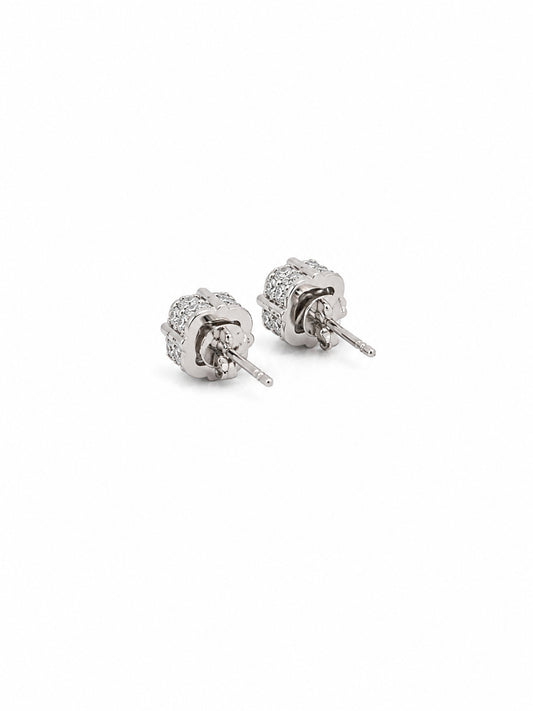 Silver Cluster CZ Stud Earrings - sterling silver | Harsh Jewellers