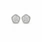 Silver Floral Baguette CZ Stud Earrings - sterling silver | Harsh Jewellers