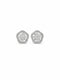 Silver Floral Baguette CZ Stud Earrings - sterling silver | Harsh Jewellers