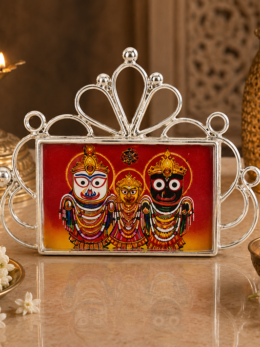 Silver Jagannath Devotional Frame - sterling silver | Harsh Jewellers