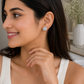 Silver Pavé Square Stud Earrings - sterling silver | Harsh Jewellers