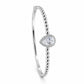 Silver Pear-Cut CZ Beaded Bangle - sterling silver | Harsh Jewellers