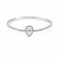 Silver Pear-Cut CZ Beaded Bangle - sterling silver | Harsh Jewellers