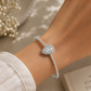 Silver Pear-Cut CZ Beaded Bangle - sterling silver | Harsh Jewellers