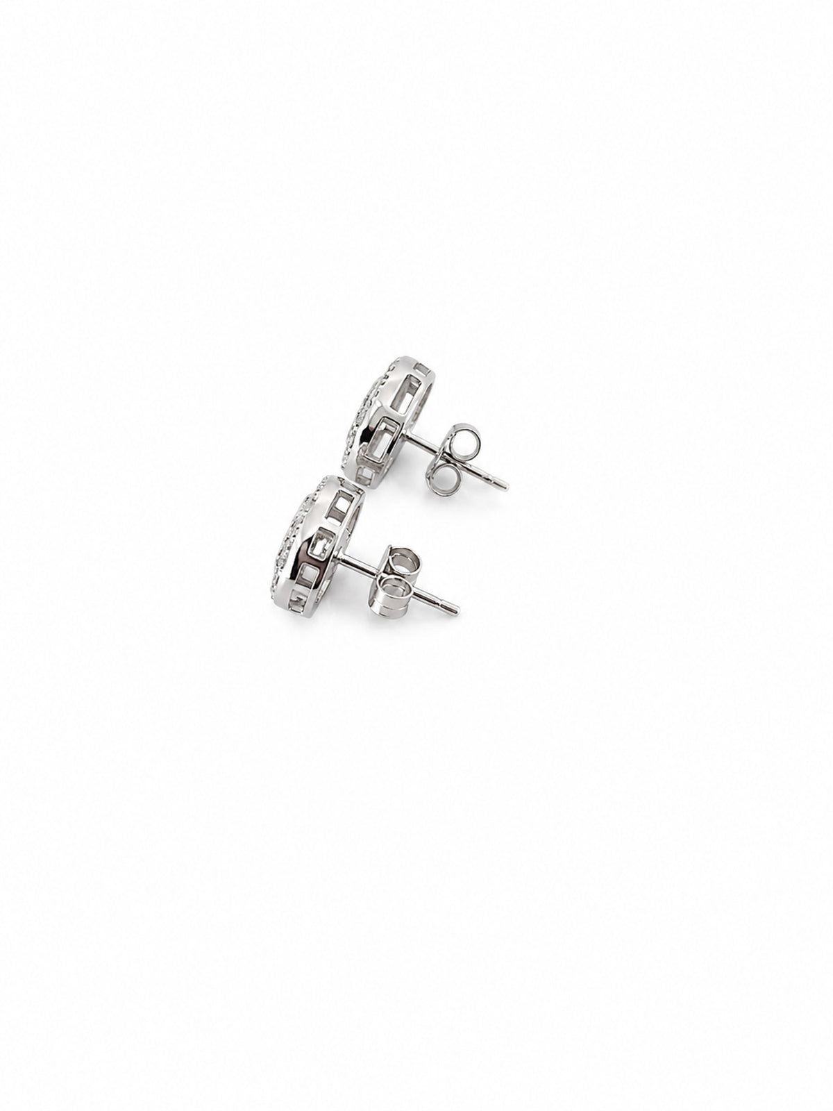 Silver Spiral CZ Stud Earrings - sterling silver | Harsh Jewellers
