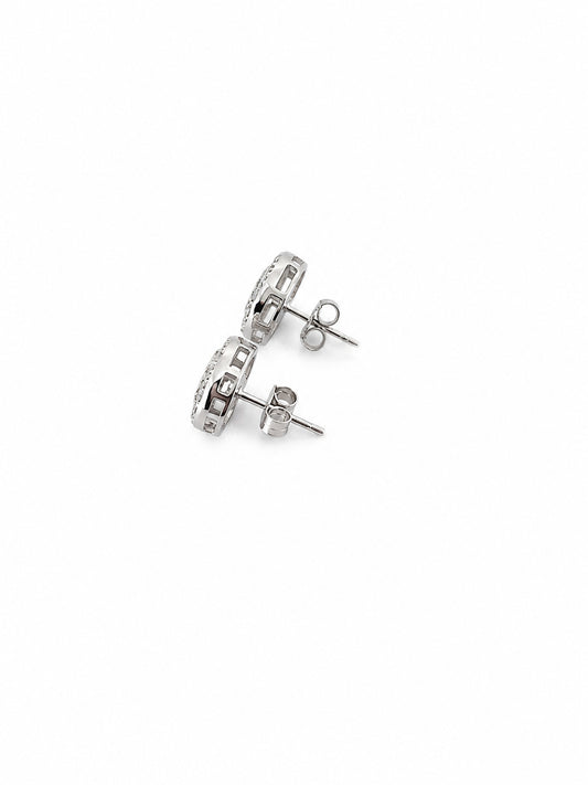 Silver Spiral CZ Stud Earrings - sterling silver | Harsh Jewellers