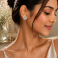Silver Spiral CZ Stud Earrings - sterling silver | Harsh Jewellers