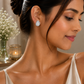 Silver Teardrop Pavé Stud Earrings - sterling silver | Harsh Jewellers