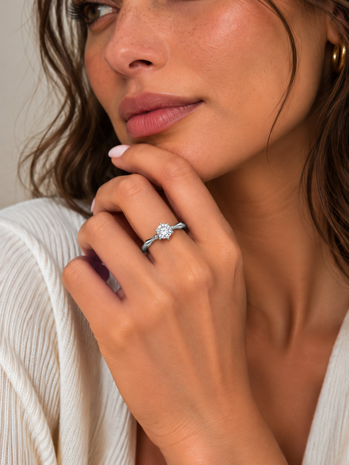 Slim Solitaire Adjustable Ring - One Size | Harsh Jewellers