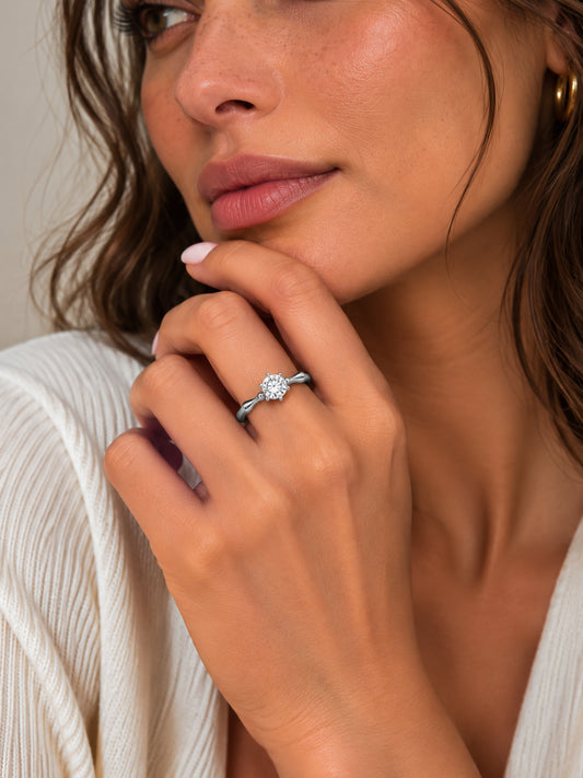 Slim Solitaire Adjustable Ring - One Size | Harsh Jewellers