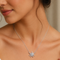 Snowflake Crystal Chain Pendant - 925 Sterling Silver | Harsh Jewellers