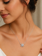 Snowflake Crystal Chain Pendant - 925 Sterling Silver | Harsh Jewellers