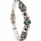 Sphere & Emerald Bangle - 925 Sterling Silver | Harsh Jewellers
