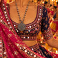Model wearing Sunburst Oval Necklace in 925 sterling silver | Harsh Jewellers