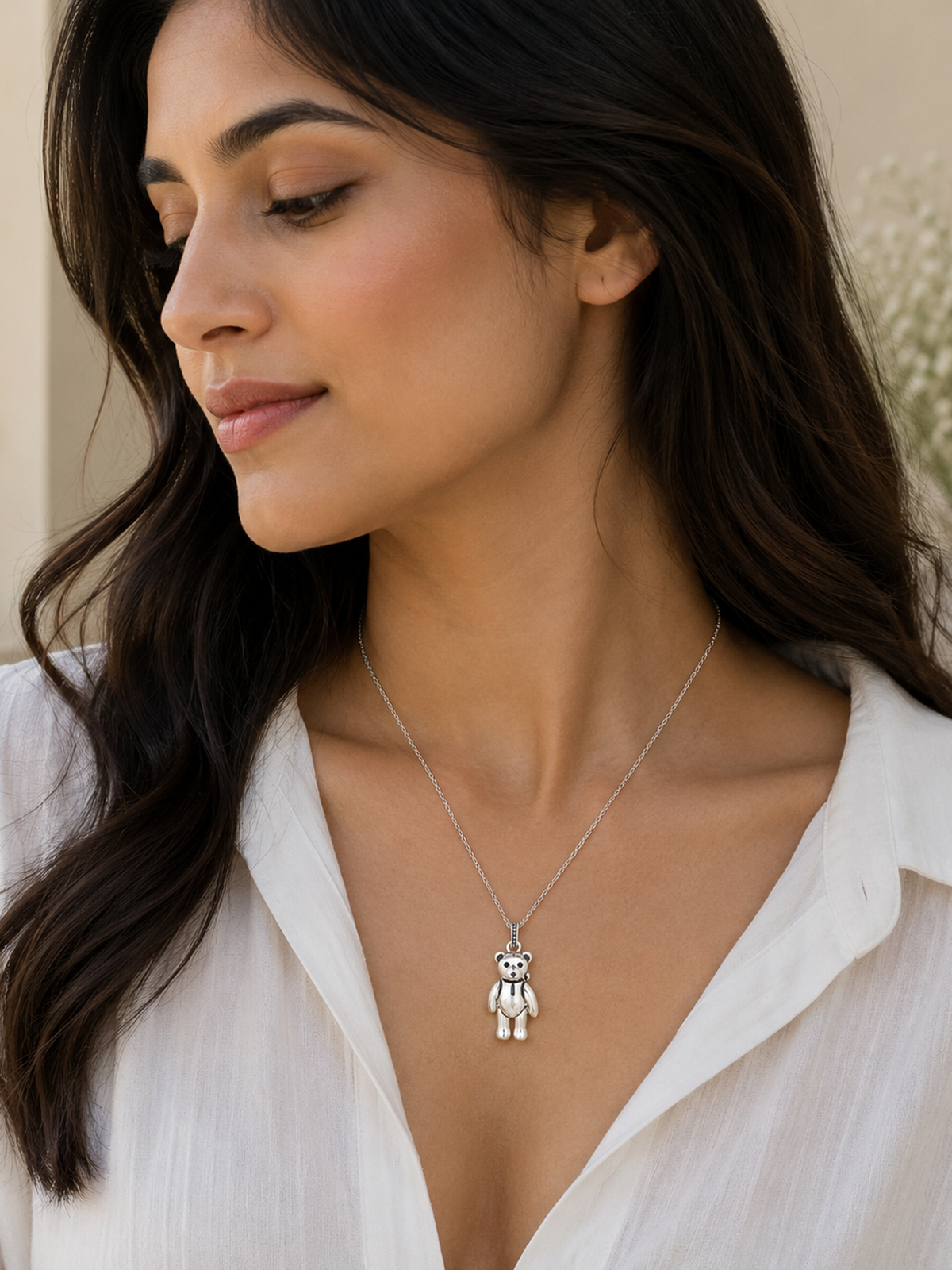 Teddy Bear Pendant - 925 Sterling Silver | Harsh Jewellers