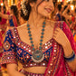 Model wearing Turquoise Crescent Moon Necklace in 925 sterling silver | Harsh Jewellers