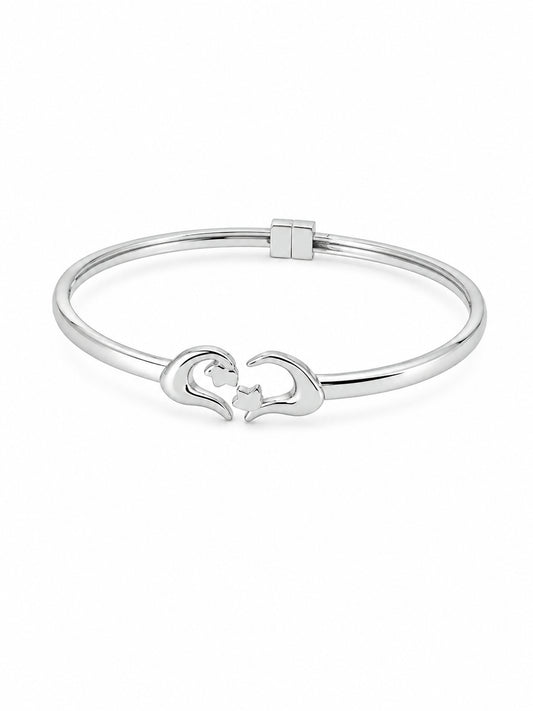 Twin Swan Silver Kada - sterling silver | Harsh Jewellers