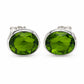 Verdant Oval Studs - 925 Sterling Silver | Harsh Jewellers