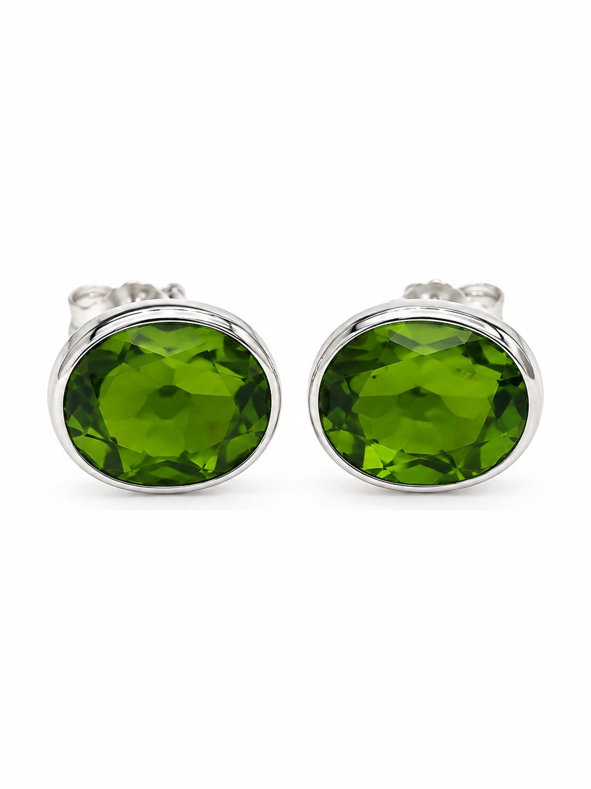 Verdant Oval Studs - 925 Sterling Silver | Harsh Jewellers