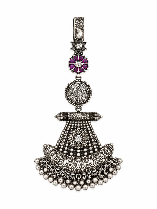 Violet Fan Pendant - 925 Sterling Silver | Harsh Jewellers