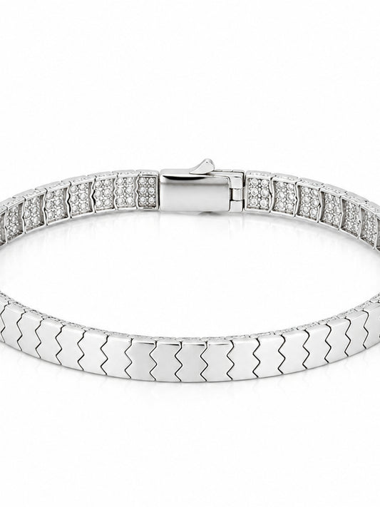 Wave Link Bracelet - 925 Sterling Silver | Harsh Jewellers